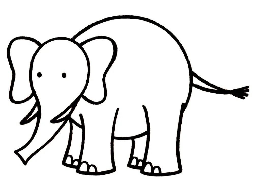 Elephant pencil drawing for kids