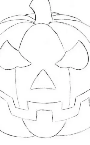 Halloween pumpkin drawing for doodling