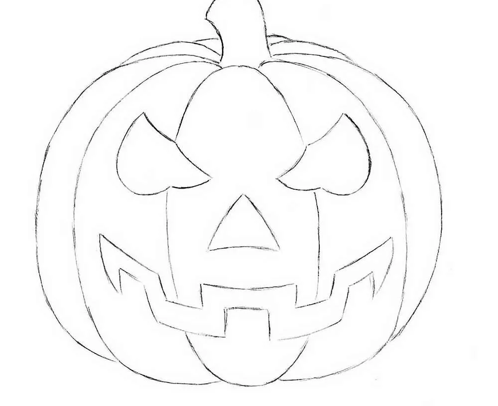 Halloween pumpkin drawing for doodling