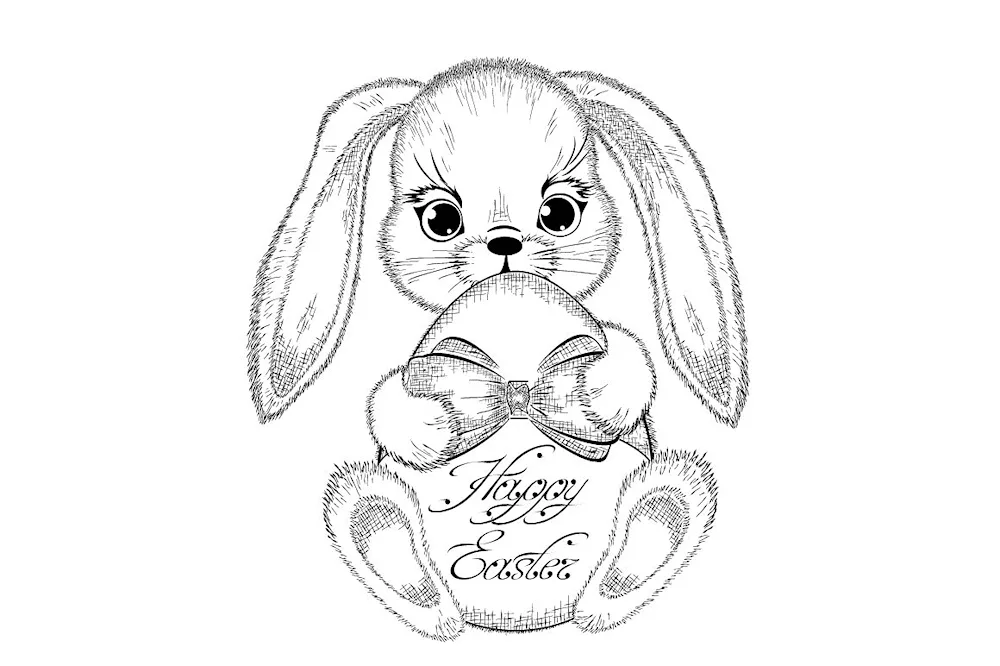 Bunny drawing in pencil