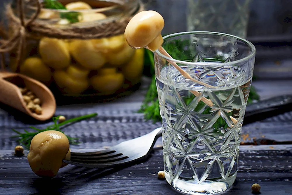 Vodka shot with cucumber