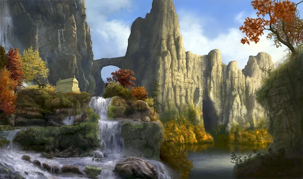 Thomas Kinkade Waterfall