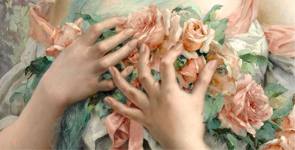 Hands painting