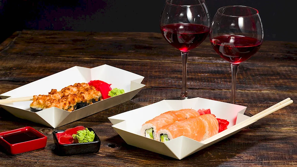 Rolls and wine