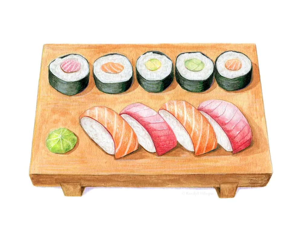 Stickers sushi rolls