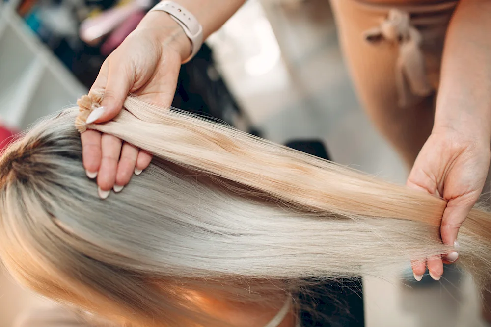 Hair strands on hairpins