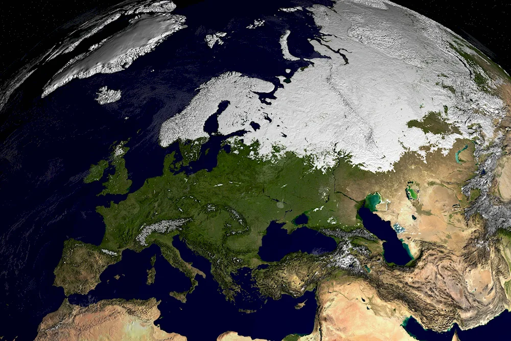 Satellite image Eurasia