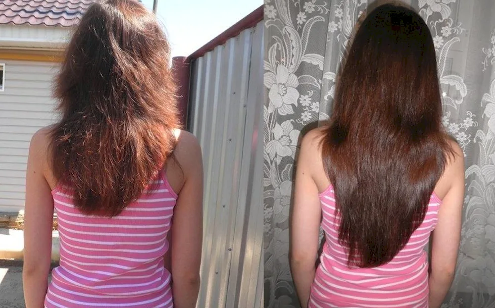 Hair extensions before and after