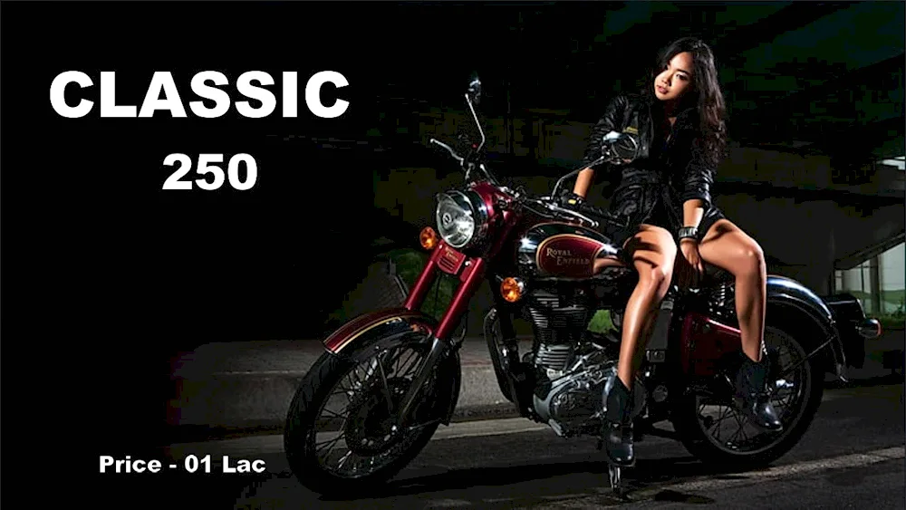 Girl in shorts on motorbike