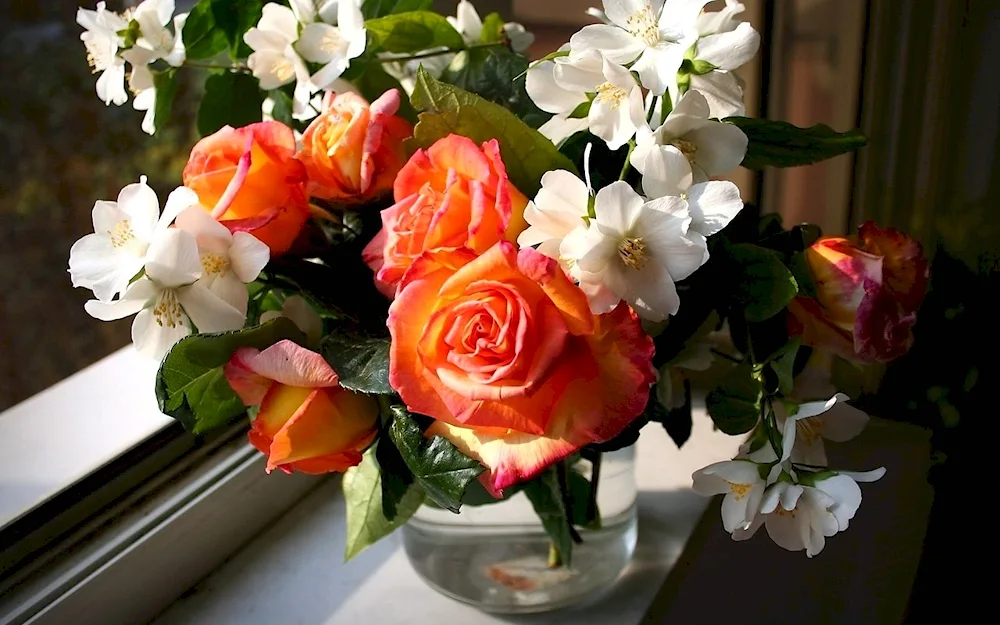 Flowers in a vase at home