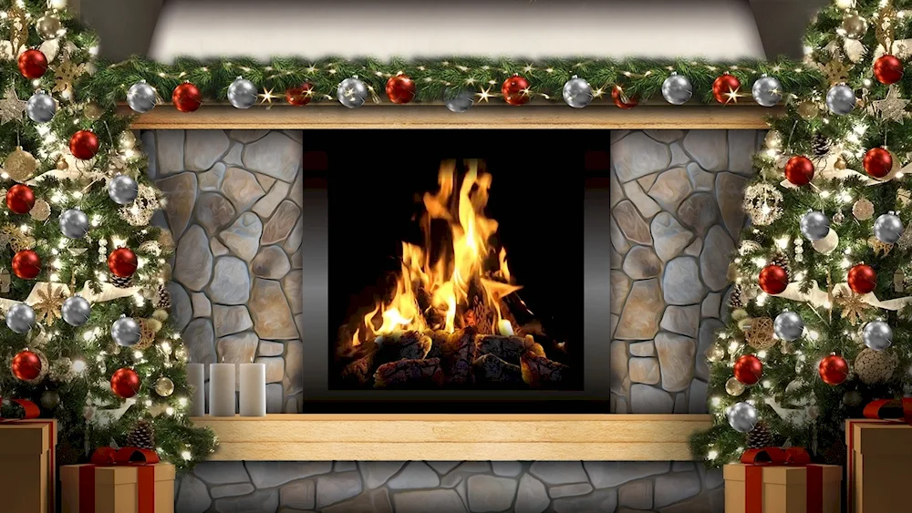 Christmas fireplace