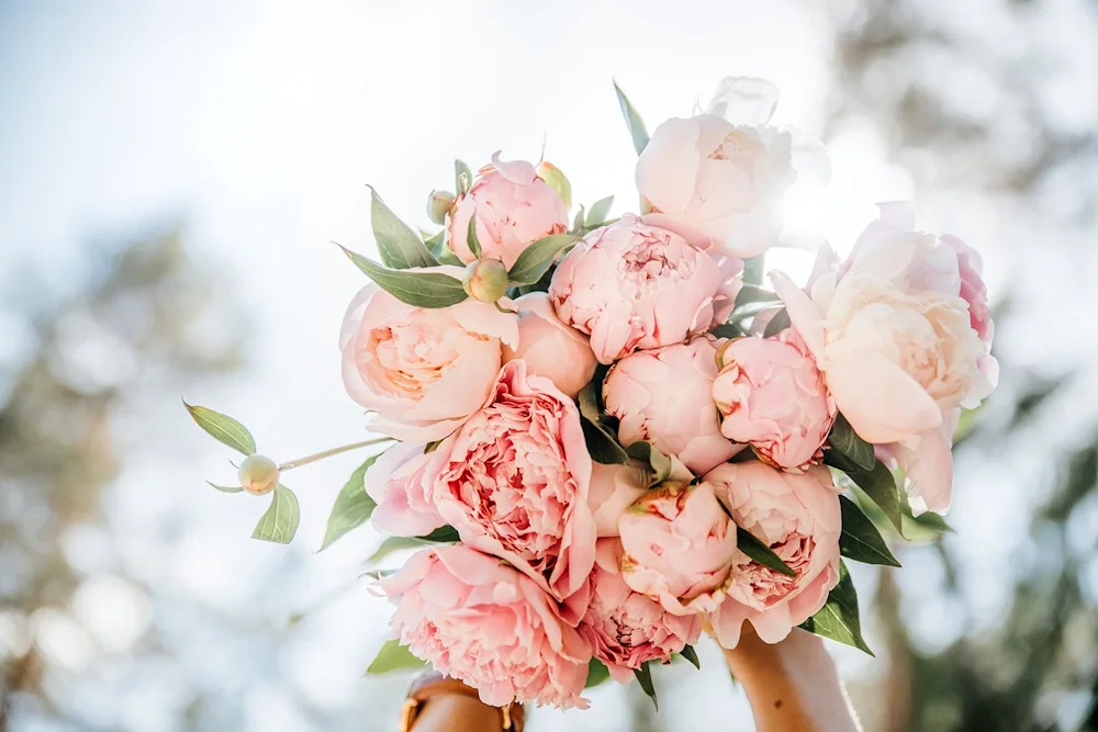 Peony bouquet with peonies