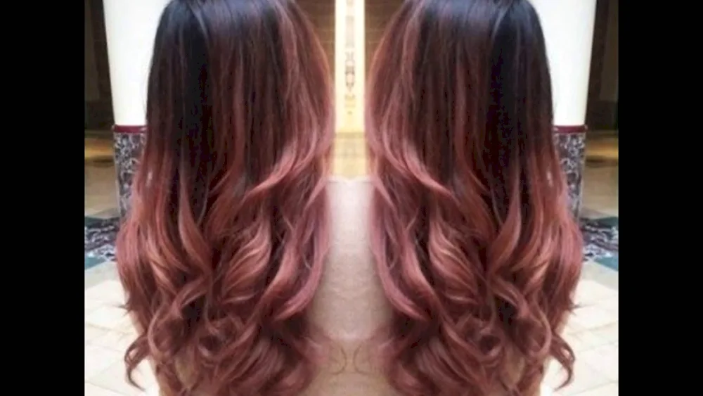 Pink ombré on dark hair