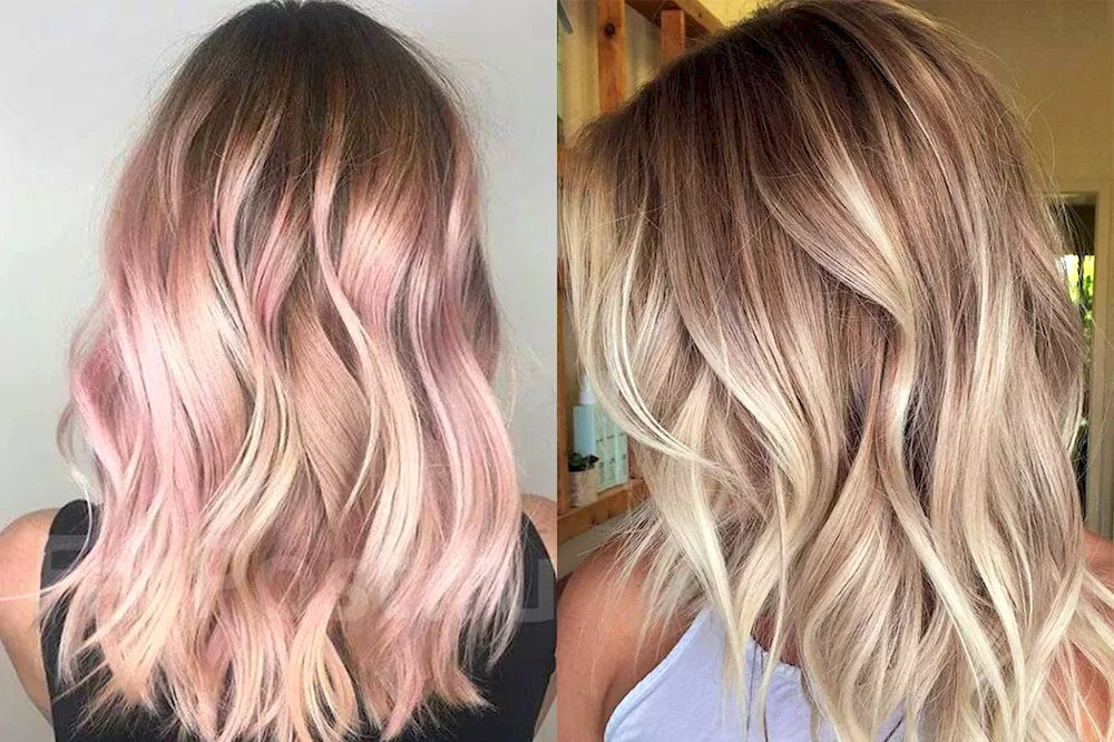Pink toning on blonde hair