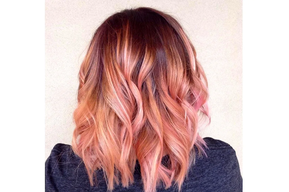 Rose gold hair colouring