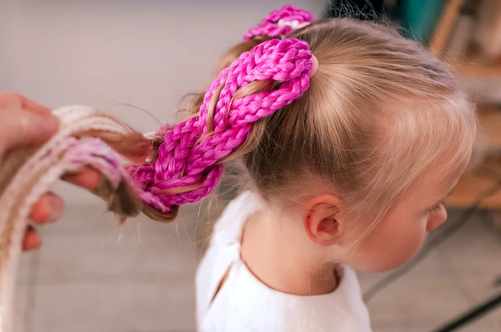Pink braids for girls