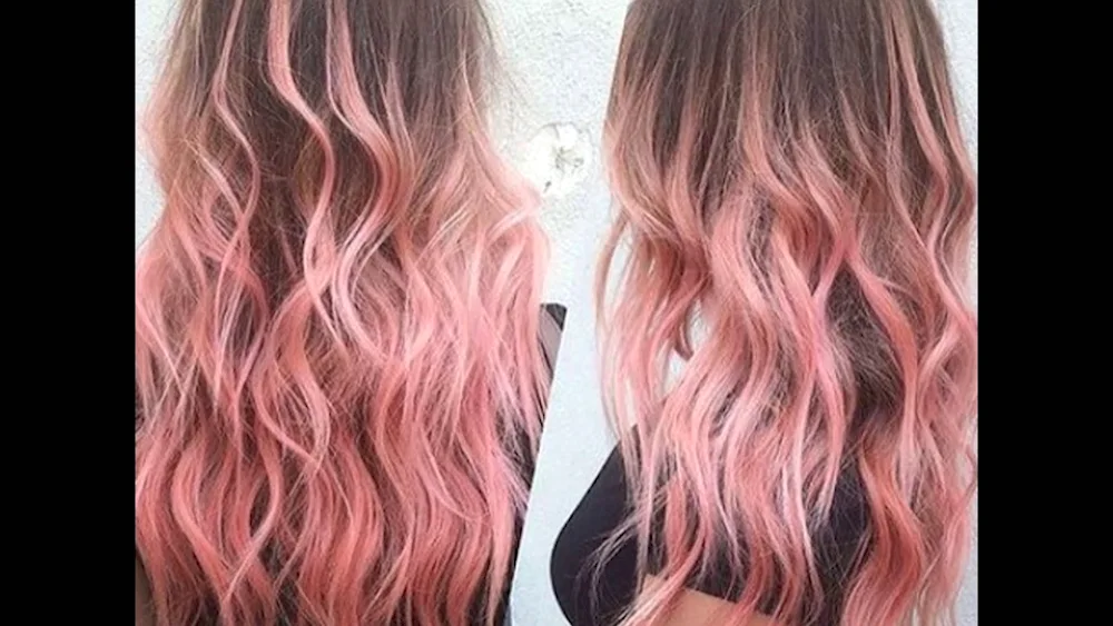 Pink ombré on dark hair