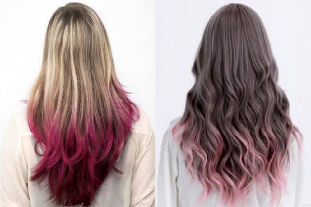 Pink hair ends