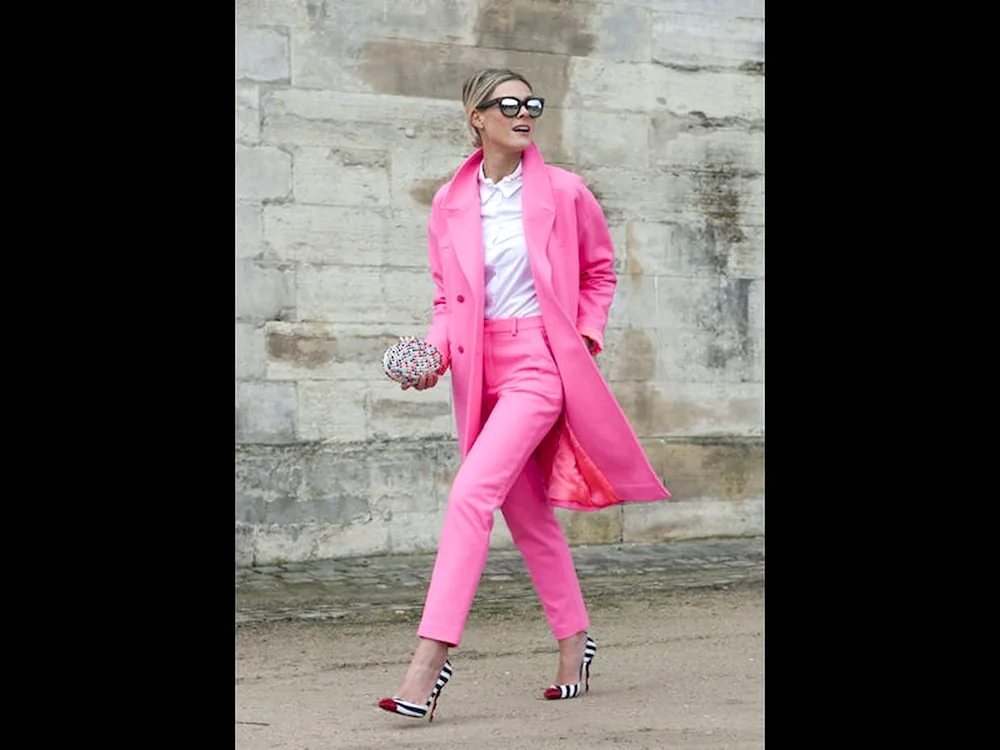 Pink trouser suit women's