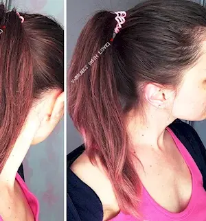Pink tonic on dark hair