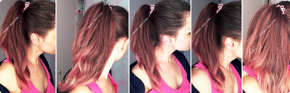 Pink tonic on dark hair