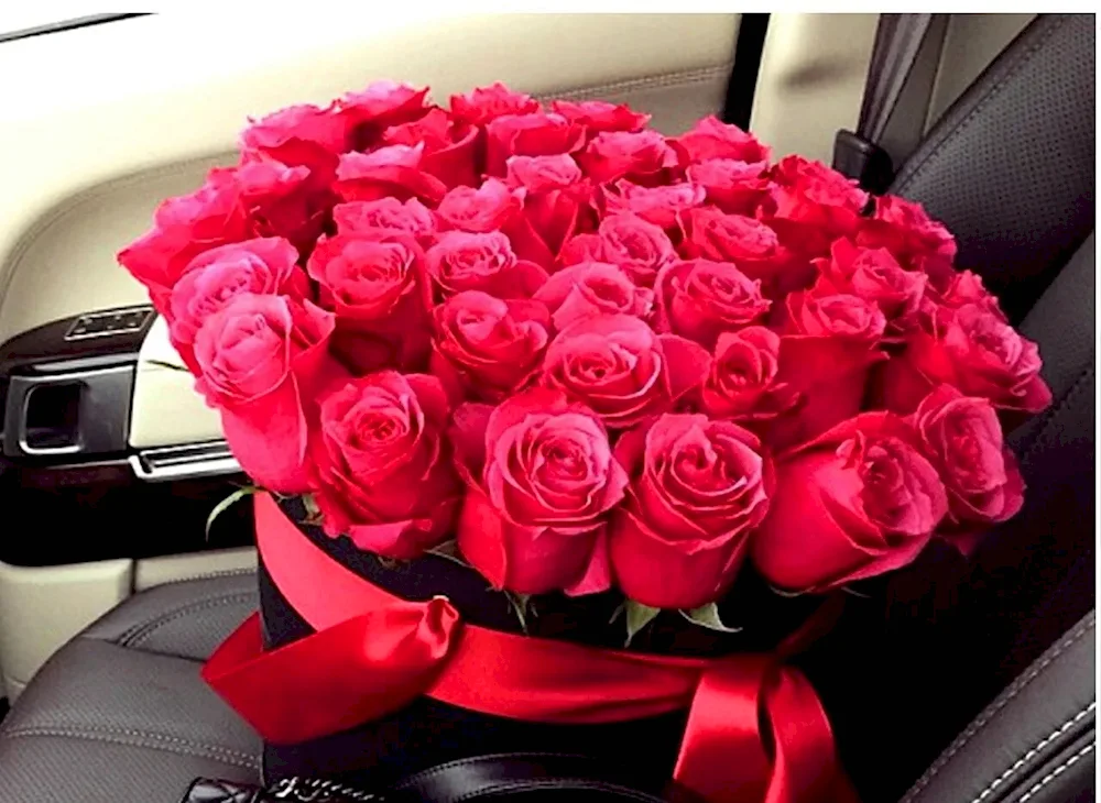 Roses in the car