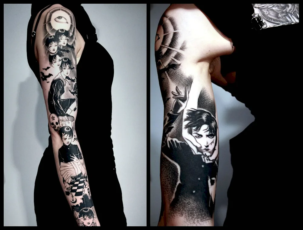 Dotwork style tattoo