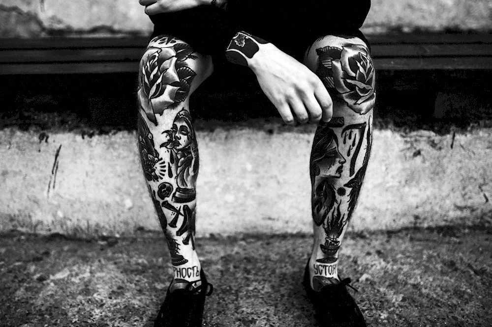 Shin tattoo