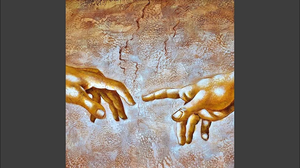 Hands painting