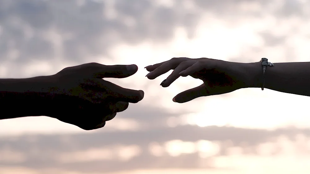 Silhouette of a girl and a guy