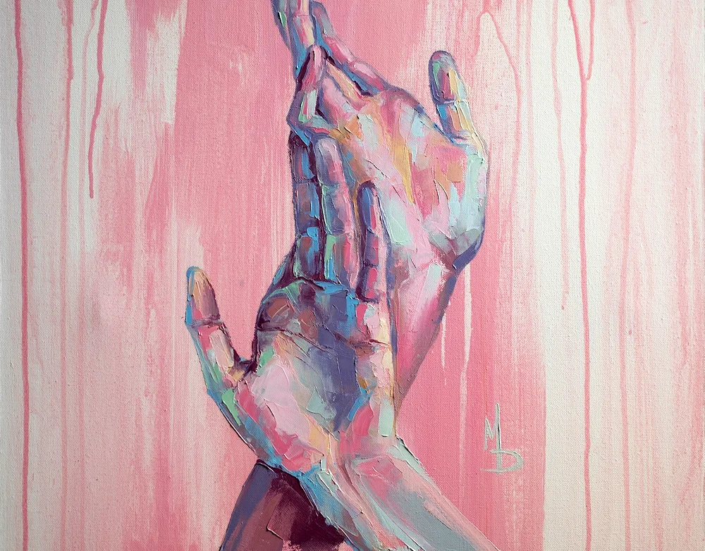 Hands painting
