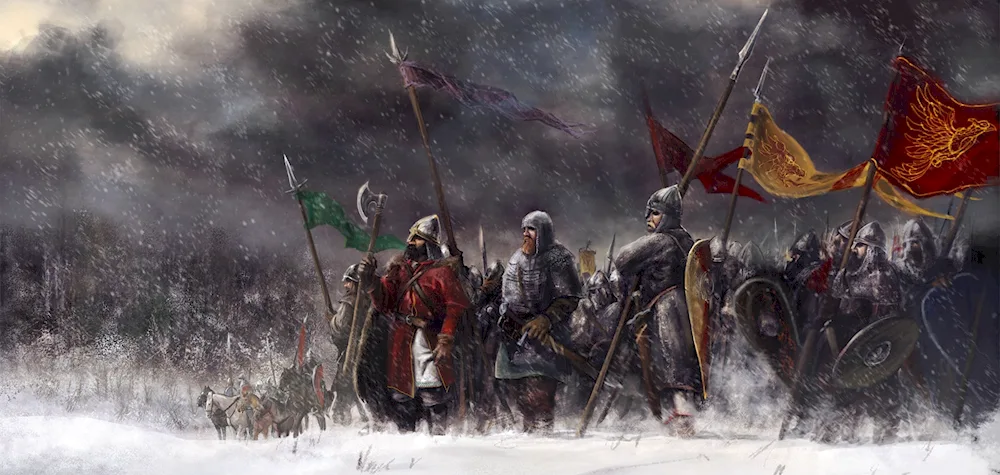 Rus 13th century druzhina art
