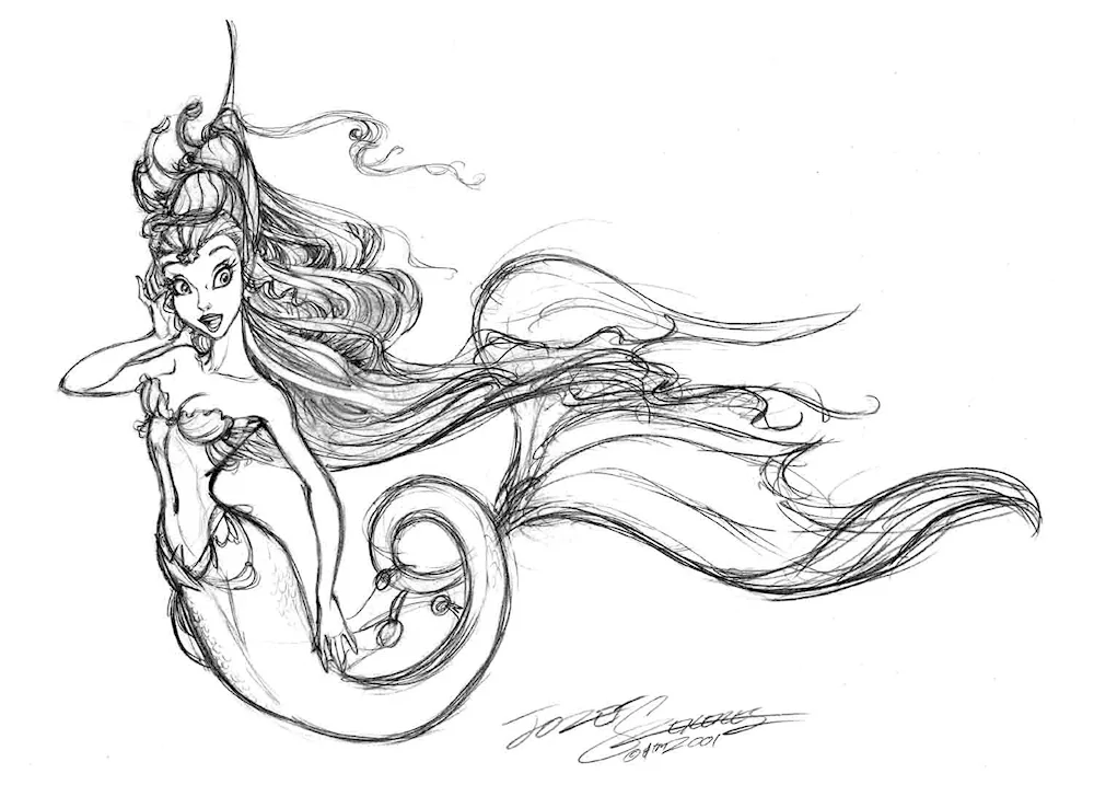 Mermaid sits