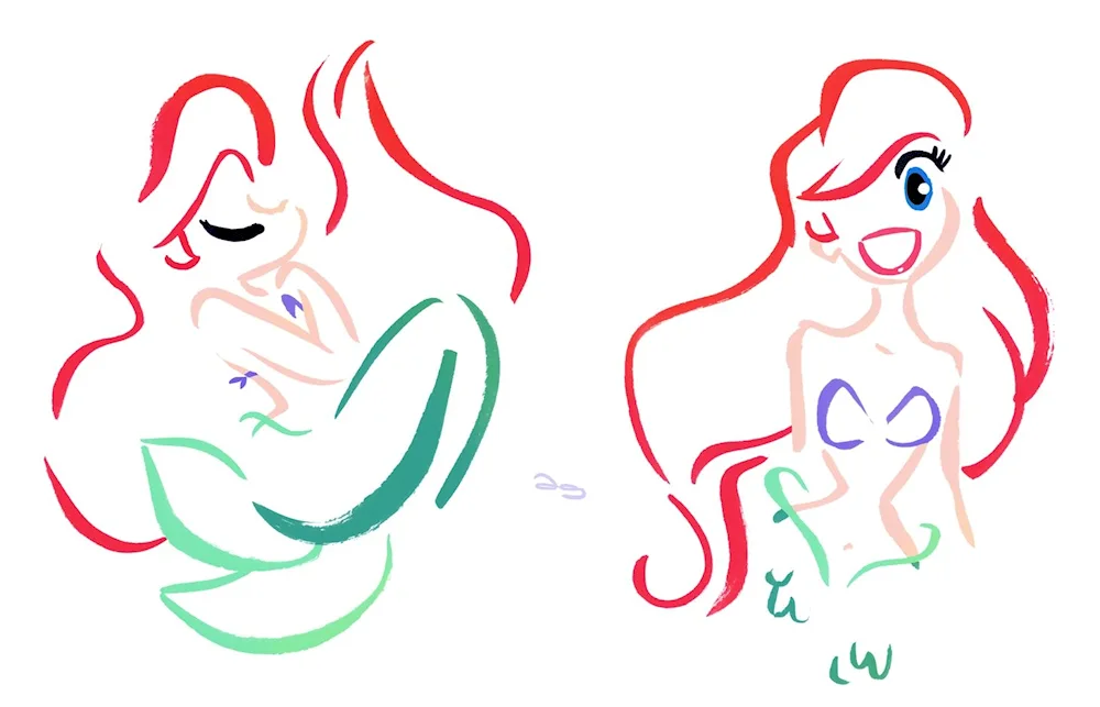 Mermaid Ariel colouring pictures