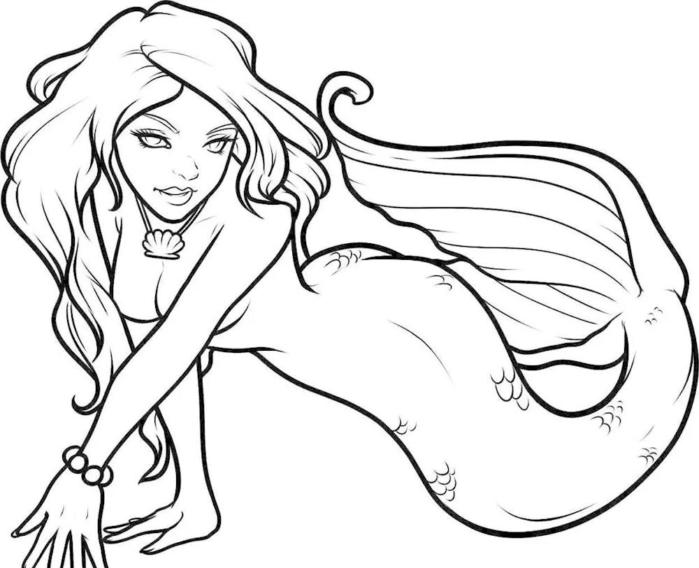 Mermaid pencil drawing