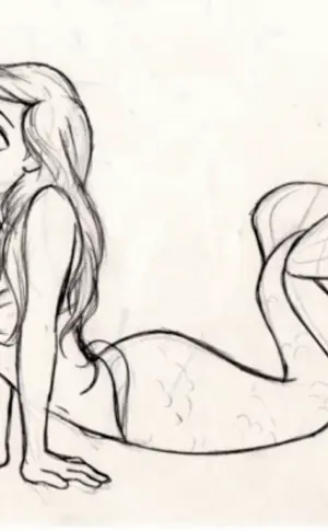 Mermaid pencil drawing