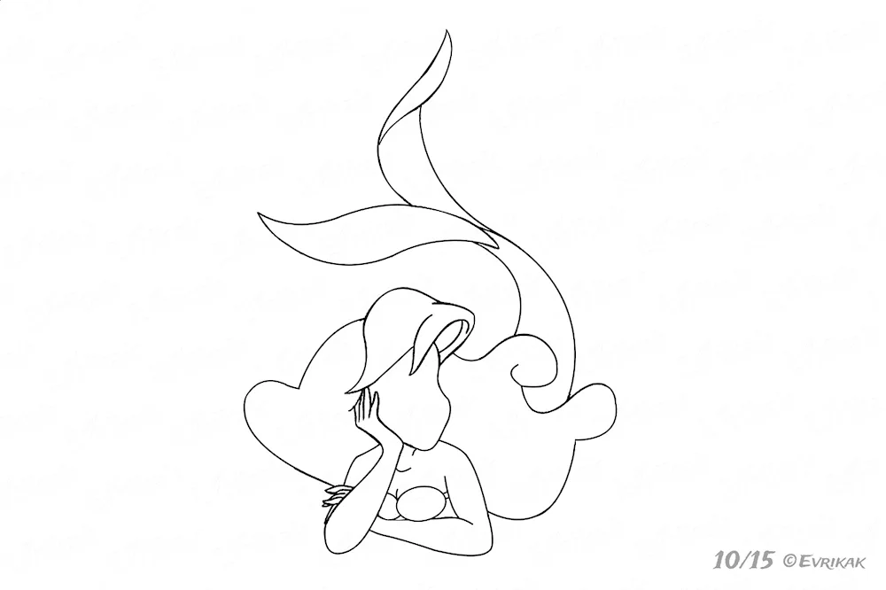 Mermaid drawing pencil drawing