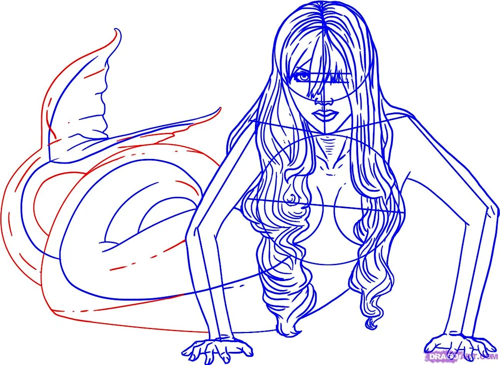 Mermaid drawing. pencil drawing