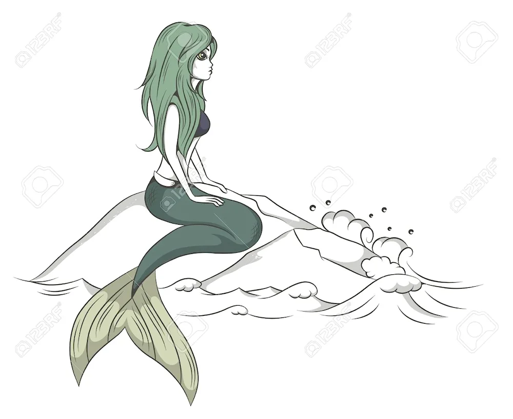 Mermaids Slavic Mythology drawing