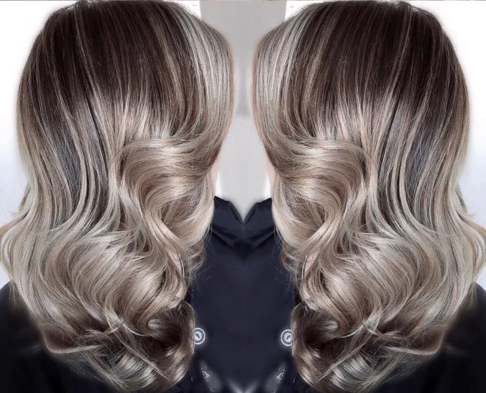 Blonde grey hair colouring