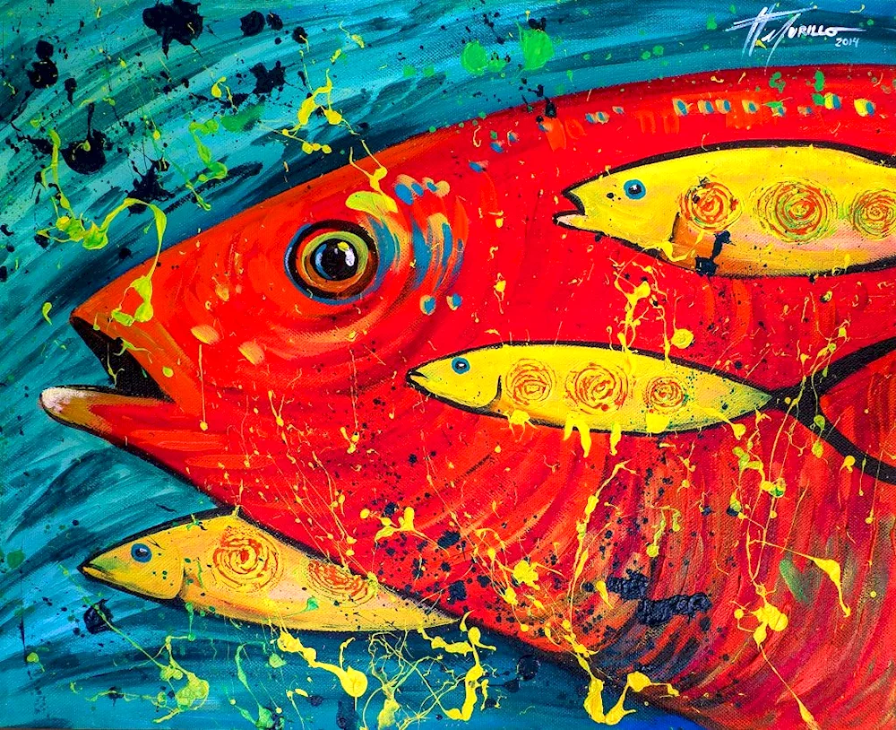 Fish painting abstract Felix Murillo