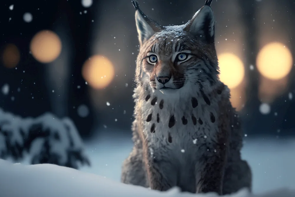 Lynx in winter