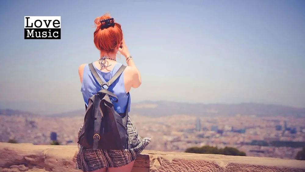 Red girl with camera