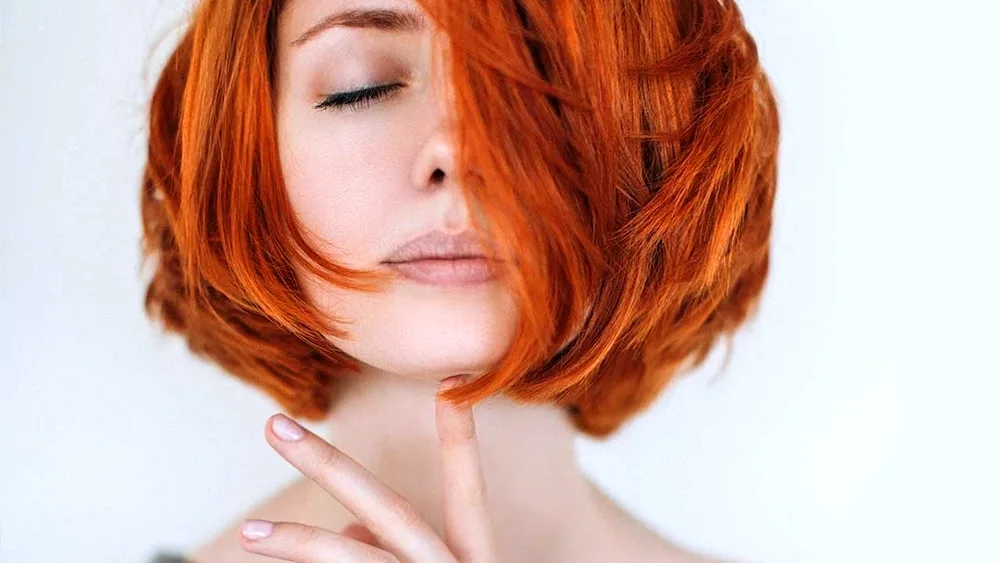 Fiery red short hair