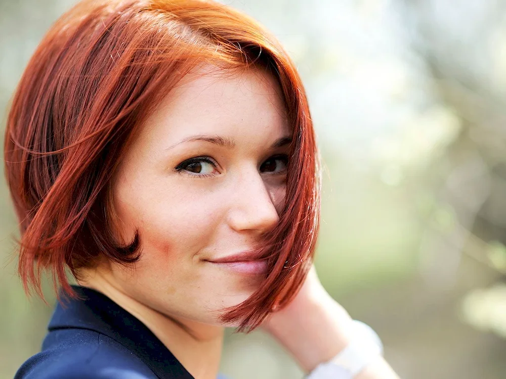 Red short hair