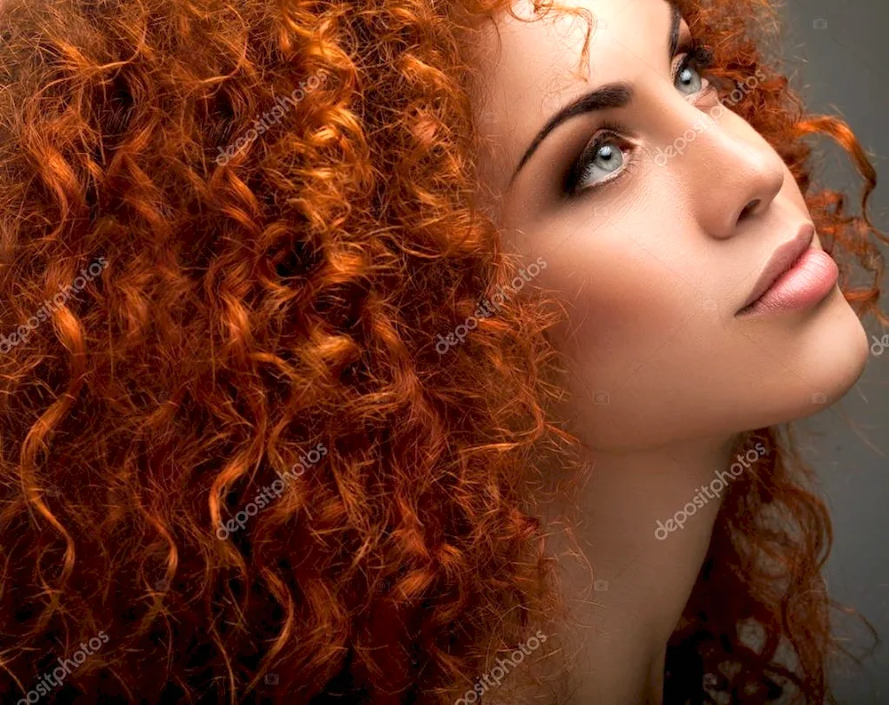 Red curly hair