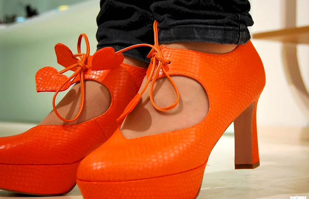 Orange shoes