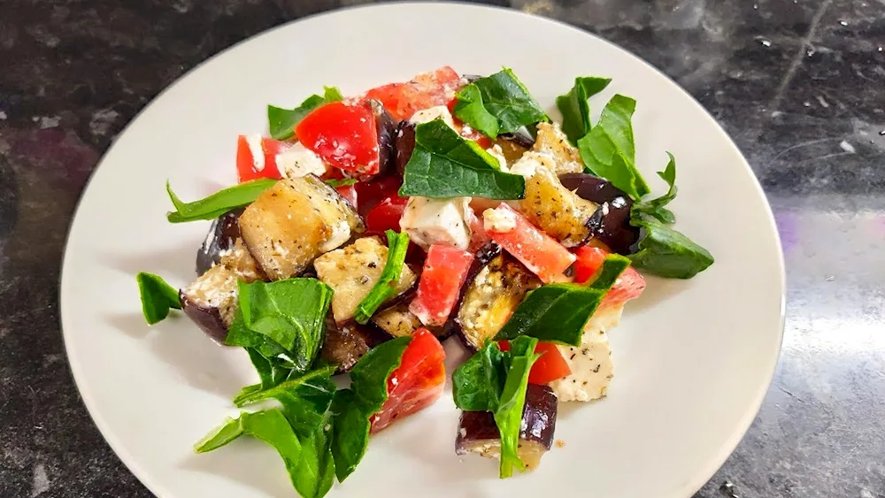 Eggplant salad with feta