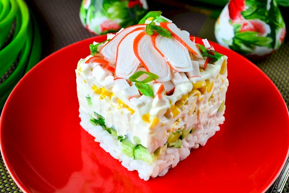 Salad crab salad without rice