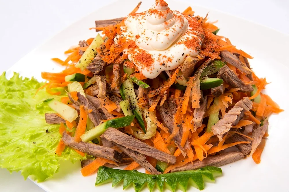Salad with pickles cucumbers